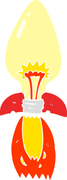 Bir insan tarafından çizilmiş harika bir roket gemisinin düz renk çizimi