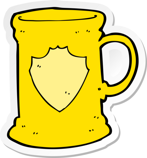 Bir insan tarafından çizilmiş eski bir karikatür çıkartması.