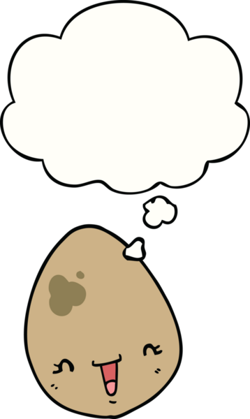 Bir insan tarafından çizilmiş düşünce baloncuklu çizgi film yumurtası.