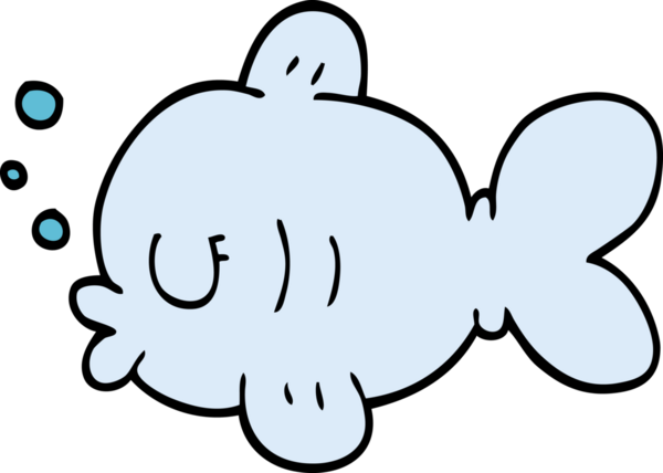 Bir insan tarafından çizilmiş karalama balığı.