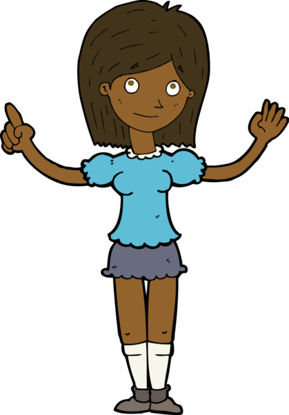 Bir insan tarafından çizilen fikri açıklayan karikatür kadın.