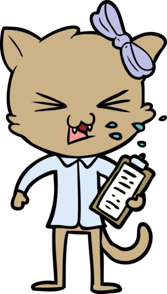 Bir insan tarafından çizilmiş çizgi film kedisi.