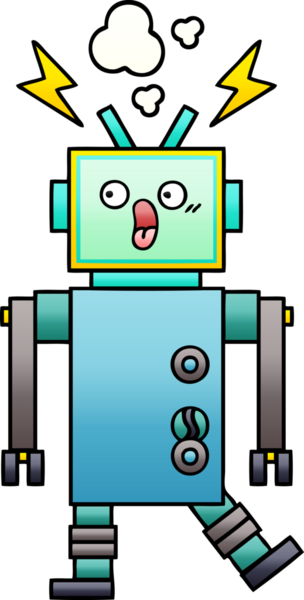 Bir insan tarafından çizilmiş bir robotun gölgelenmiş çizimi