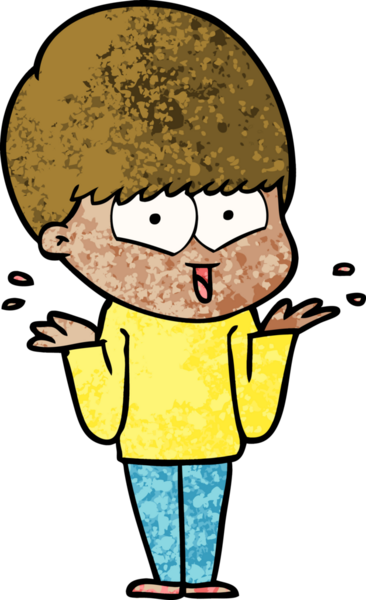 Bir insan tarafından çizilmiş mutlu çocuk çizgi filmi.