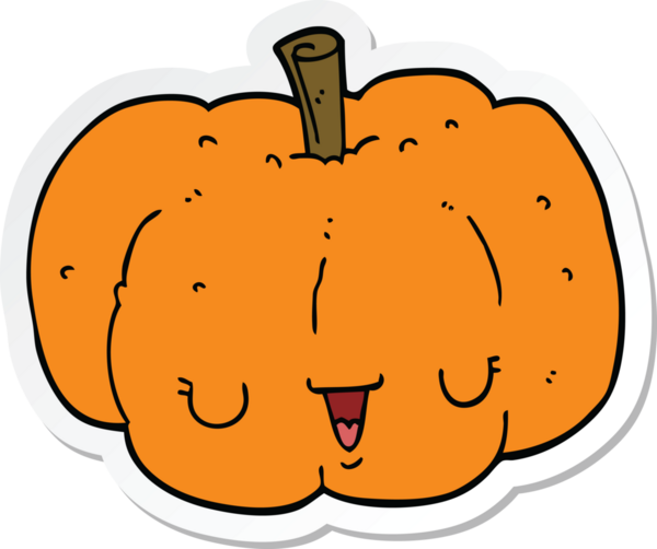 Bir insan tarafından çizilmiş bir balkabağı çıkartması.