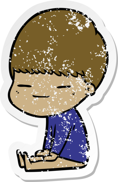 Bir insan tarafından çizilmiş kendini beğenmiş bir çizgi film karakterinin sıkıntılı çıkartması.