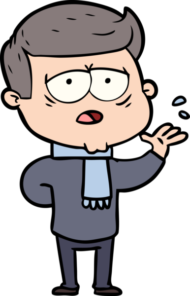 Bir insan tarafından çizilmiş yorgun bir adam.