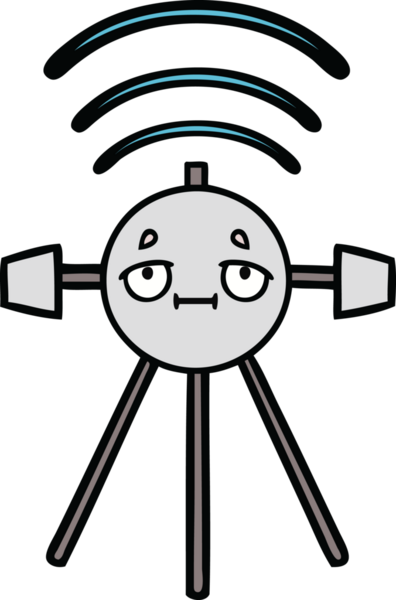 Bir insan tarafından çizilmiş sevimli bir uydu karikatürü.