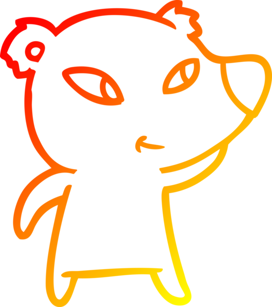 Bir insan tarafından çizilmiş sevimli bir ayının sıcak çizgi çizgisi.