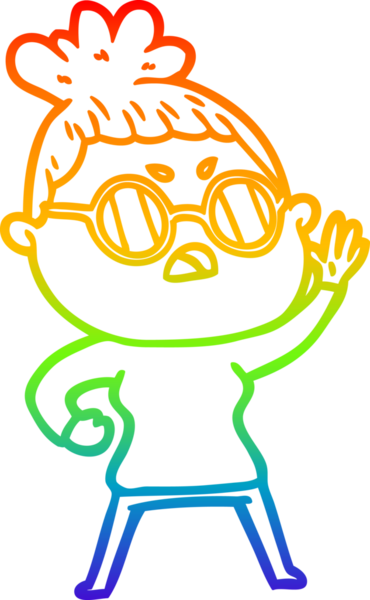 Gökkuşağı gradyan çizimi bir insan tarafından çizilmiş bir çizgi film.