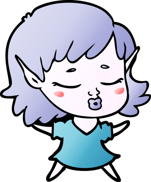 Bir insan tarafından çizilmiş güzel elf kızı.