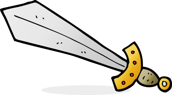 Bir insan tarafından çizilmiş bir kılıç.