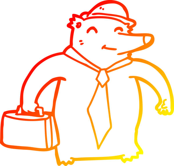 Bir insan tarafından çizilen çizgi film iş ayısının sıcak çizgi çizimi