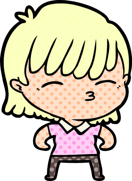 Bir insan tarafından çizilmiş karikatür kadın.