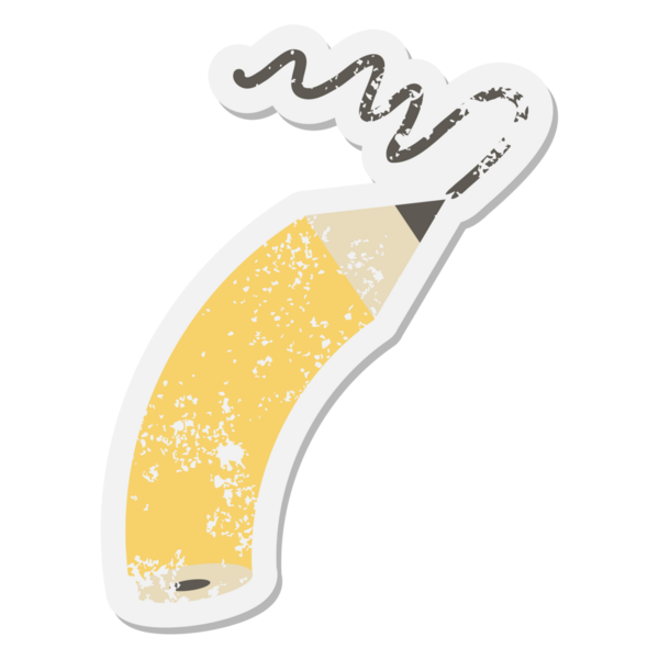 Bir insan tarafından çizilmiş kalem yazma grunge etiketi