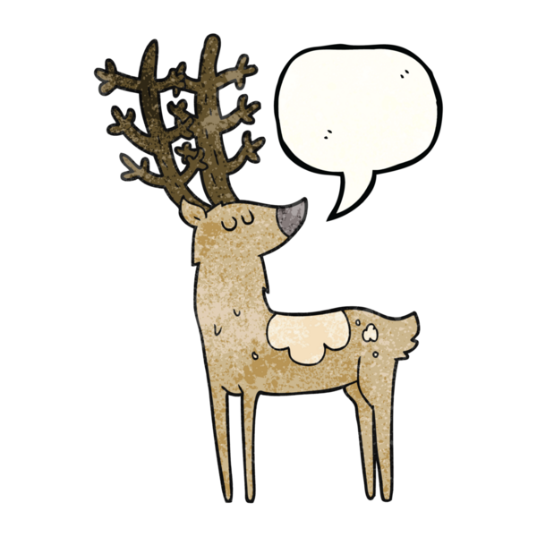 Bir insan tarafından çizilmiş serbest konuşma balonu desenli karikatür geyiği