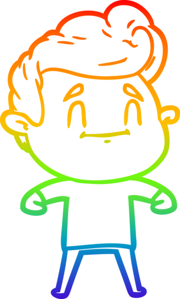 gökkuşağı gradyanı çizimi bir insan tarafından çizilmiş mutlu bir çizgi film adamı