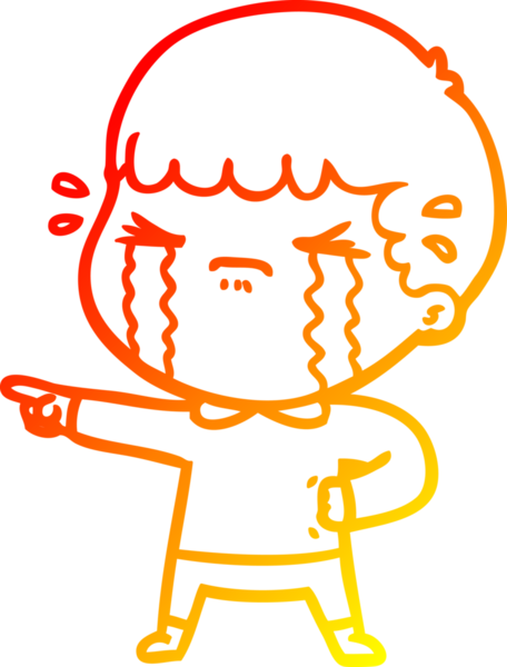 Bir insan tarafından çizilmiş ağlayan bir çizgi film karakteri çizimi.