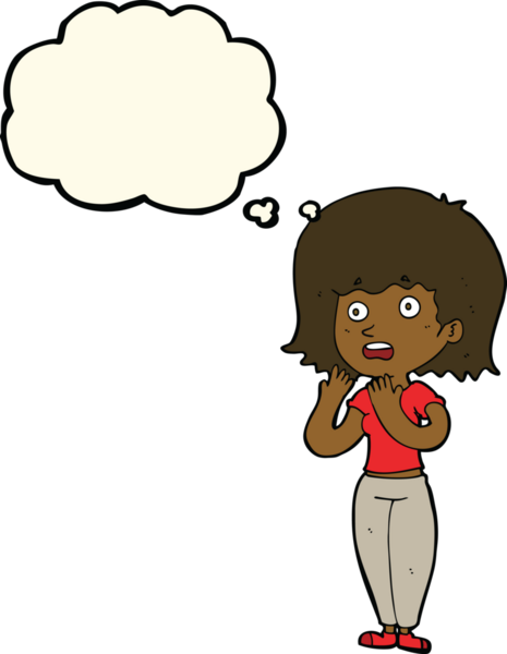 Bir insan tarafından çizilmiş düşünce balonlu bir karikatür.