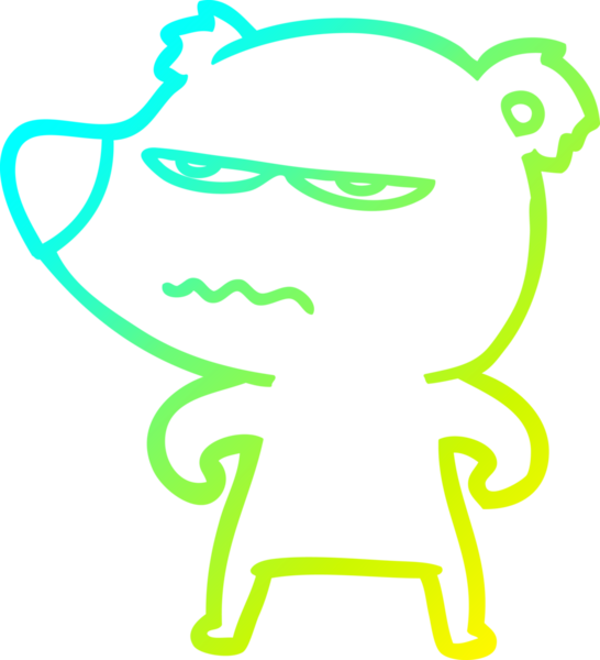 Bir insan tarafından çizilmiş kızgın bir ayı kutup karikatürü.