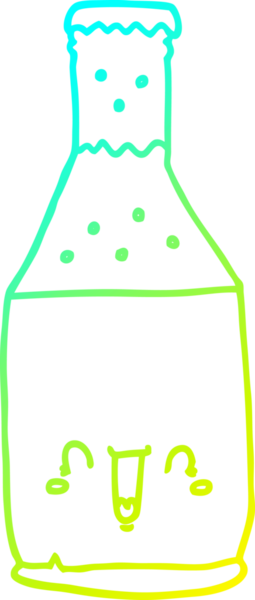 Bir insan tarafından çizilmiş bira şişesinin soğuk gradyan çizgisi.