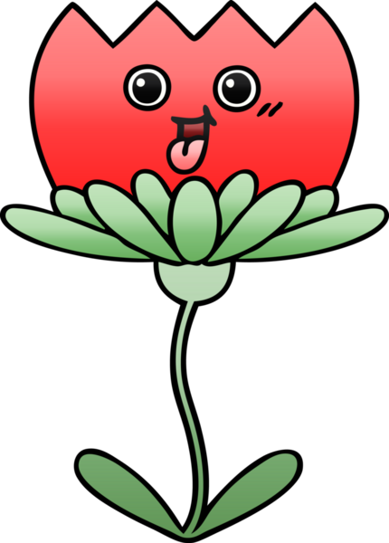 Bir insan tarafından çizilmiş rengarenk bir çiçek karikatürü.