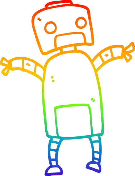 gökkuşağı gradyan çizimi bir insan tarafından çizilen robot çizgi