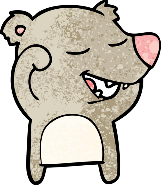 Bir insan tarafından çizilmiş çizgi film ayısı.