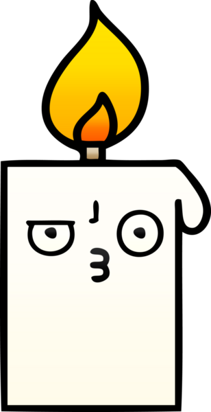 Bir insan tarafından çizilmiş yanan bir mumun gölgeli karikatürü.