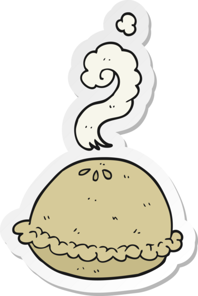 Bir insan tarafından çizilmiş sıcak turta etiketi.