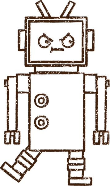Robot Kömür Bir insan tarafından çizilmiş
