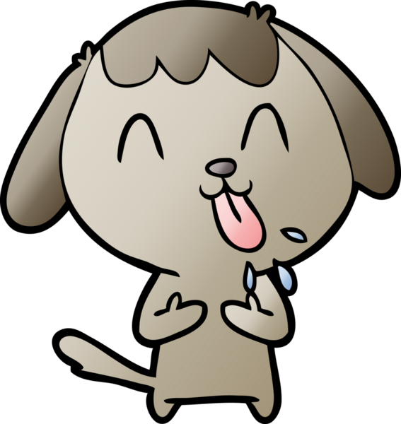 Bir insan tarafından çizilmiş şirin bir çizgi film köpeği.