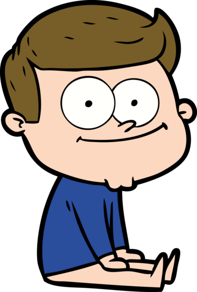 Bir insan tarafından çizilmiş mutlu bir adam.