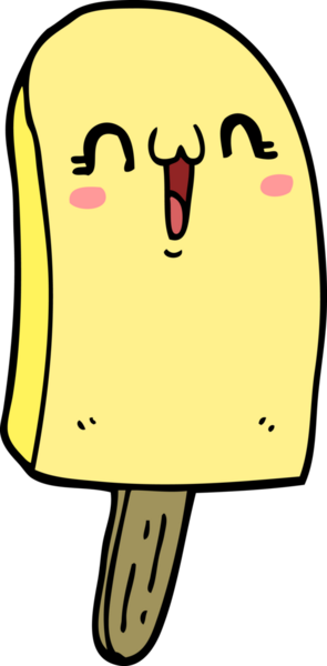 Bir insan tarafından çizilmiş donmuş buz lolipopu.