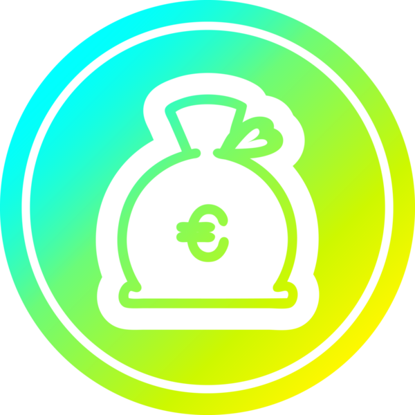 para çuvalı bir insan tarafından çizilmiş havalı gradyan simgesi