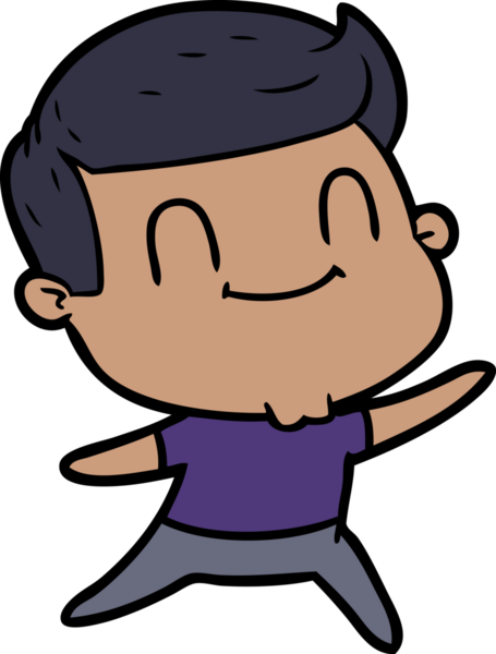 Bir insan tarafından çizilmiş çizgi film dostu bir adam.