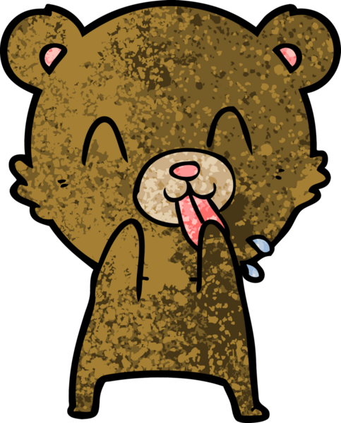 Bir insan tarafından çizilmiş kaba çizgi film ayısı.