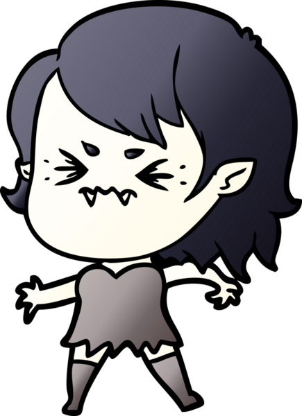 Bir insan tarafından çizilmiş kızgın vampir kız.