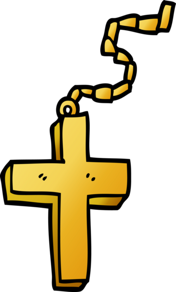 Bir insan tarafından çizilmiş altın haç karalaması.