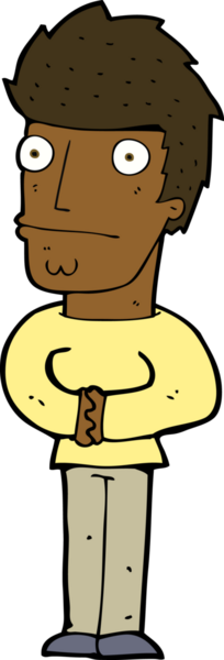 Bir insan tarafından çizilmiş endişeli bir adam.