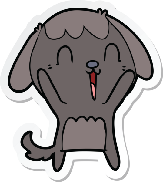 Bir insan tarafından çizilmiş şirin bir köpeğin çıkartması.