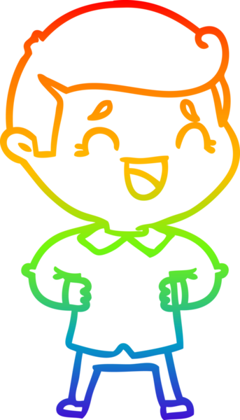 Gökkuşağının gradyan çizimi bir insan tarafından çizilmiş gülen bir adamın çizimi.