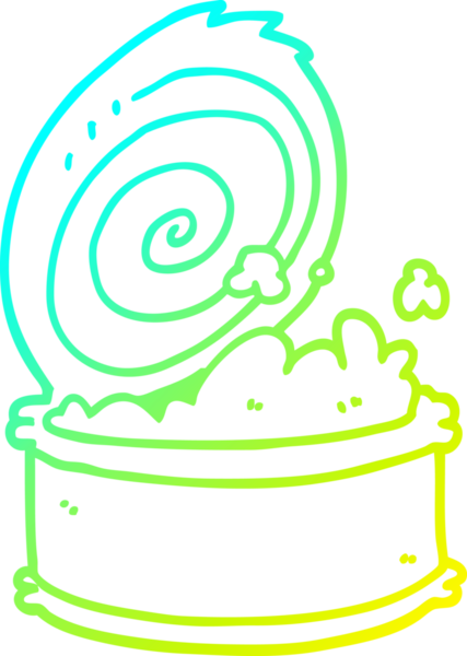 Bir insan tarafından çizilmiş konserve balığın soğuk gradyan çizimi