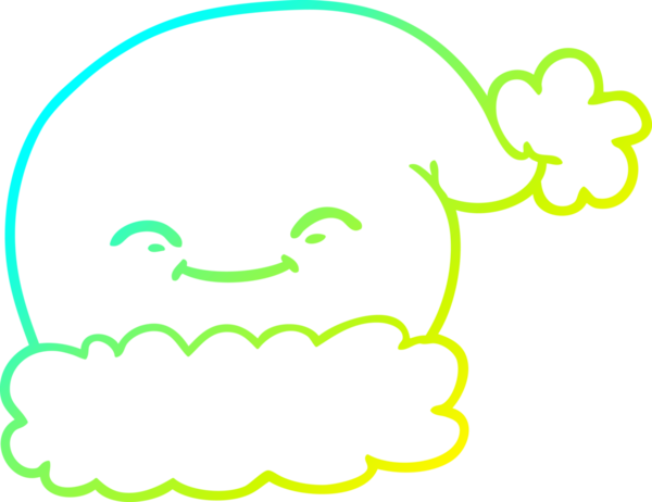 Bir insanın çizdiği Noel Baba şapkasının soğuk gradyan çizimi.