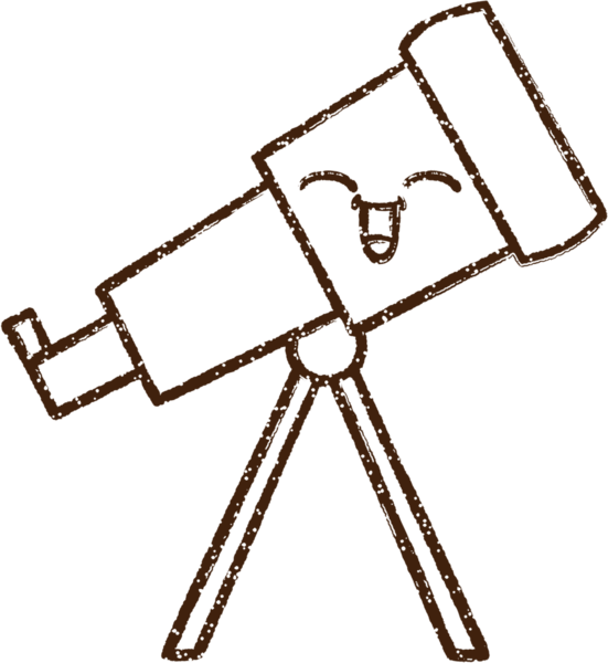 Bir insan tarafından çizilen Mutlu Teleskop Kömür Çizimi