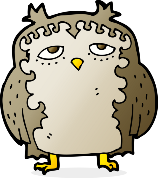 bir insan tarafından çizilmiş yaşlı baykuş çizgi filmi