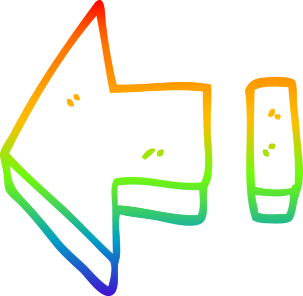 gökkuşağı gradyan çizgi çizimi bir insan tarafından çizilmiş kırmızı ok