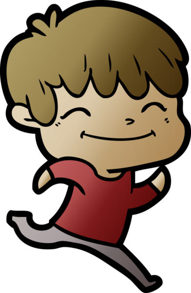 Bir insan tarafından çizilmiş mutlu çocuk çizgi filmi.