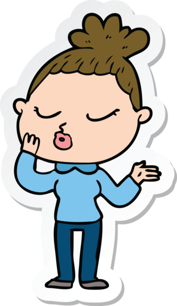 Bir insan tarafından çizilmiş bir karikatür çıkartması.