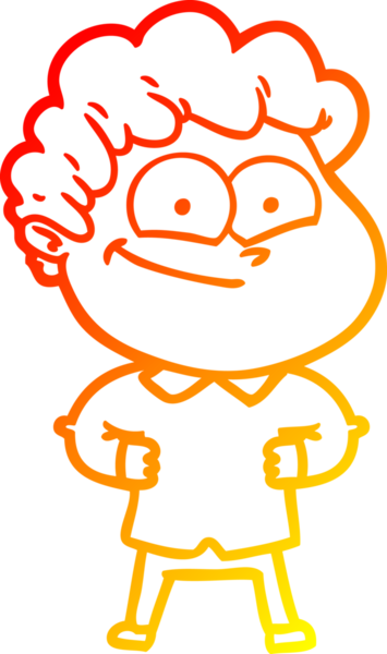 Bir insan tarafından çizilmiş mutlu bir adamın çizgi çizimi.